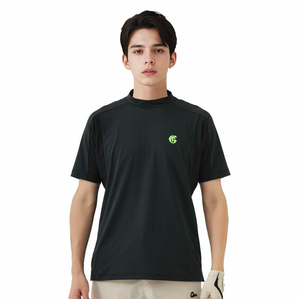 ユベントス　 ダークグリーン シャツ Back Line Print Short-Sleeved Mock-Neck T-shirts(Made in Japan